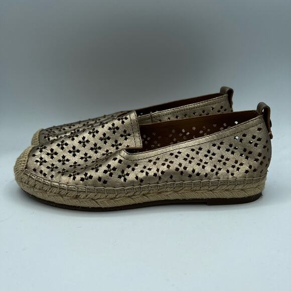 Patricia Nash Elena Gold Metallic Slip On Espadrille Shoes Size 7.5 - Picture 2 of 8